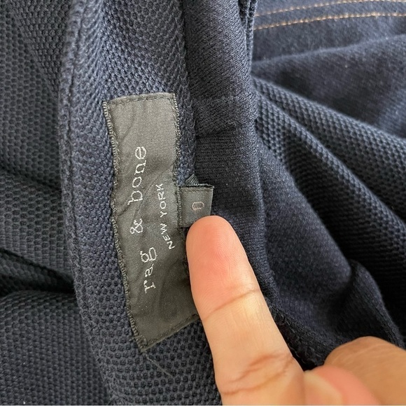 Rag & Bone Triacetate Blend Cuffed Textured Trouser Pants Women's Size 0 - Picture 8 of 9